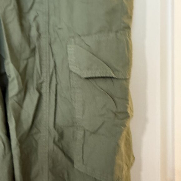 Aerie Army Green Baggy Cargo Pants Size Large Elastic Waist Drawstring Wide Leg - Picture 4 of 11